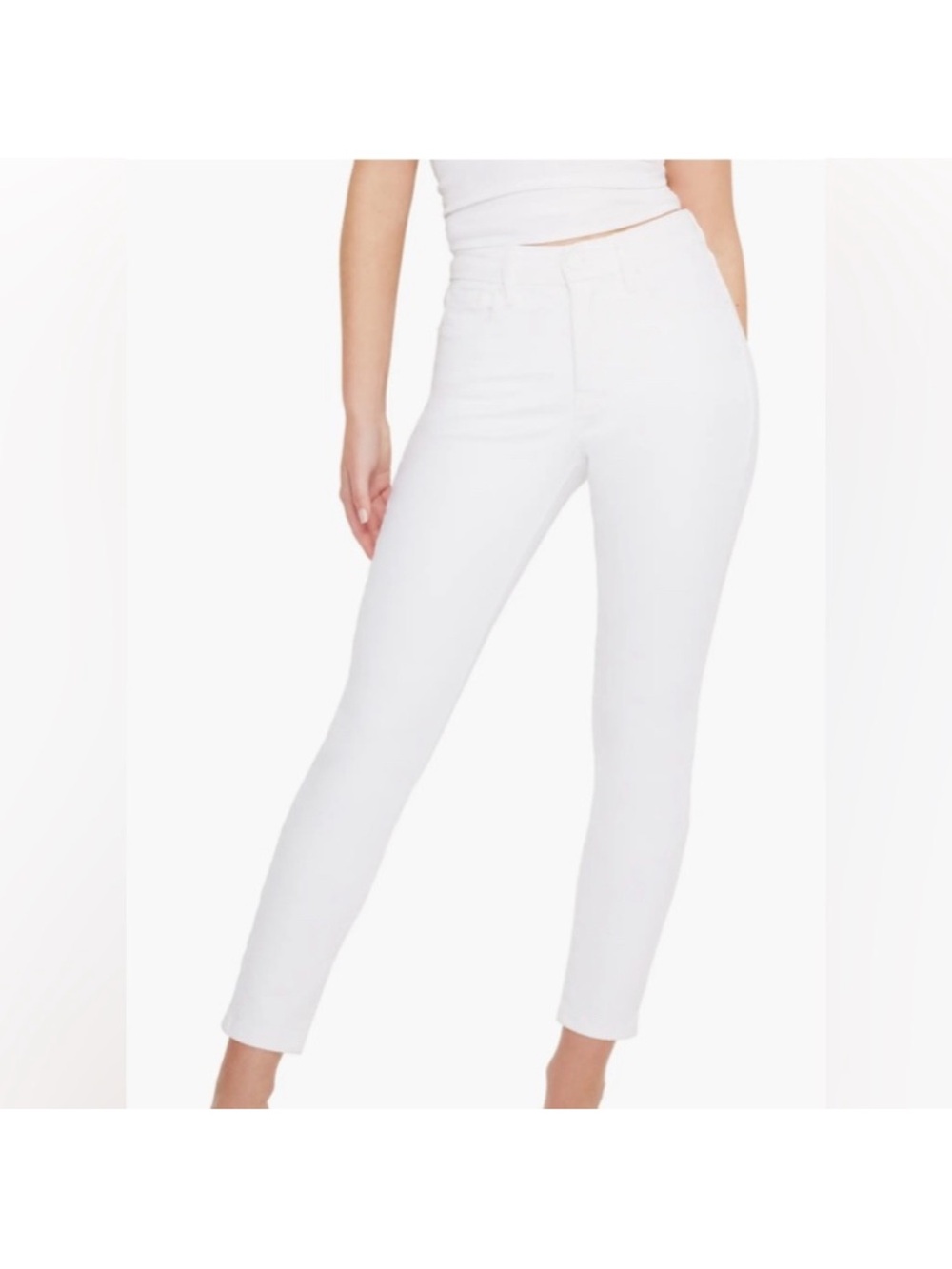 Good American White Stretch High-Rise Jeans